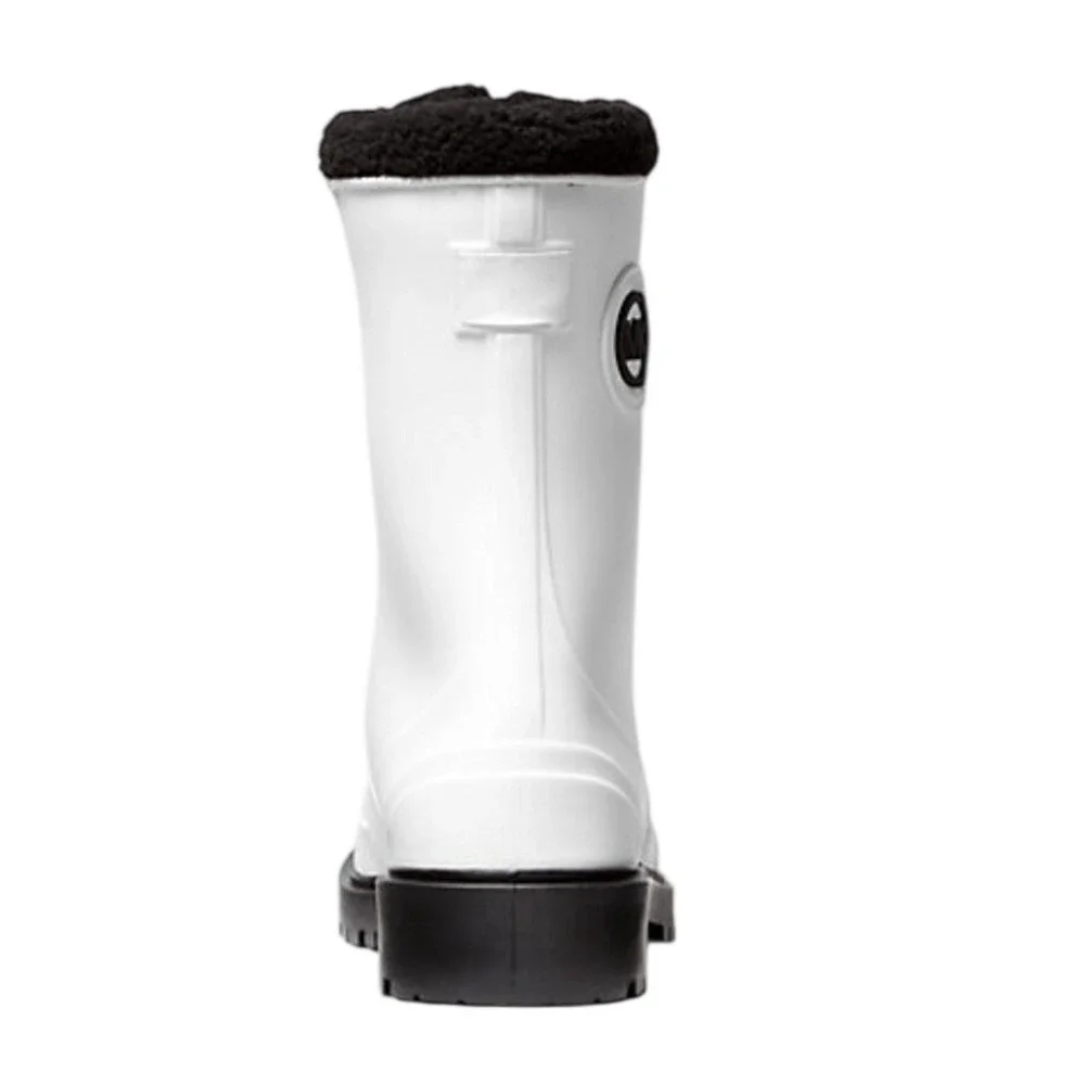 Michael Kors‎ Whute Montaigne Faux Shearling-Lined PVC Rain Boot Size 6